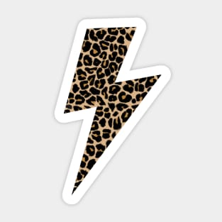 Leopard Print on Lightning Bolt Design Sticker